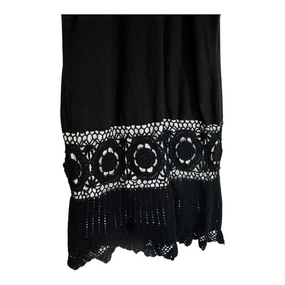 Vintage Moda International Crochet Black Sleevele… - image 3