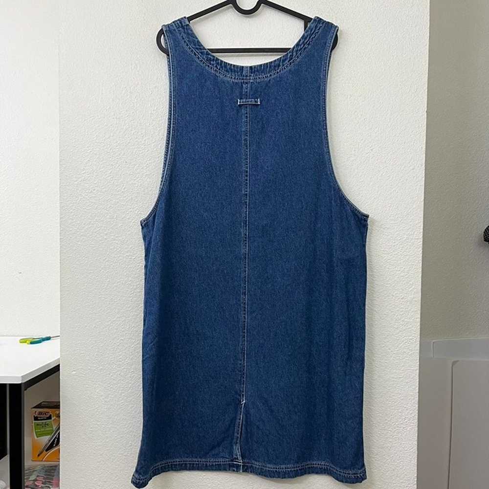 vintage 90s denim pinafore midi dress - image 2