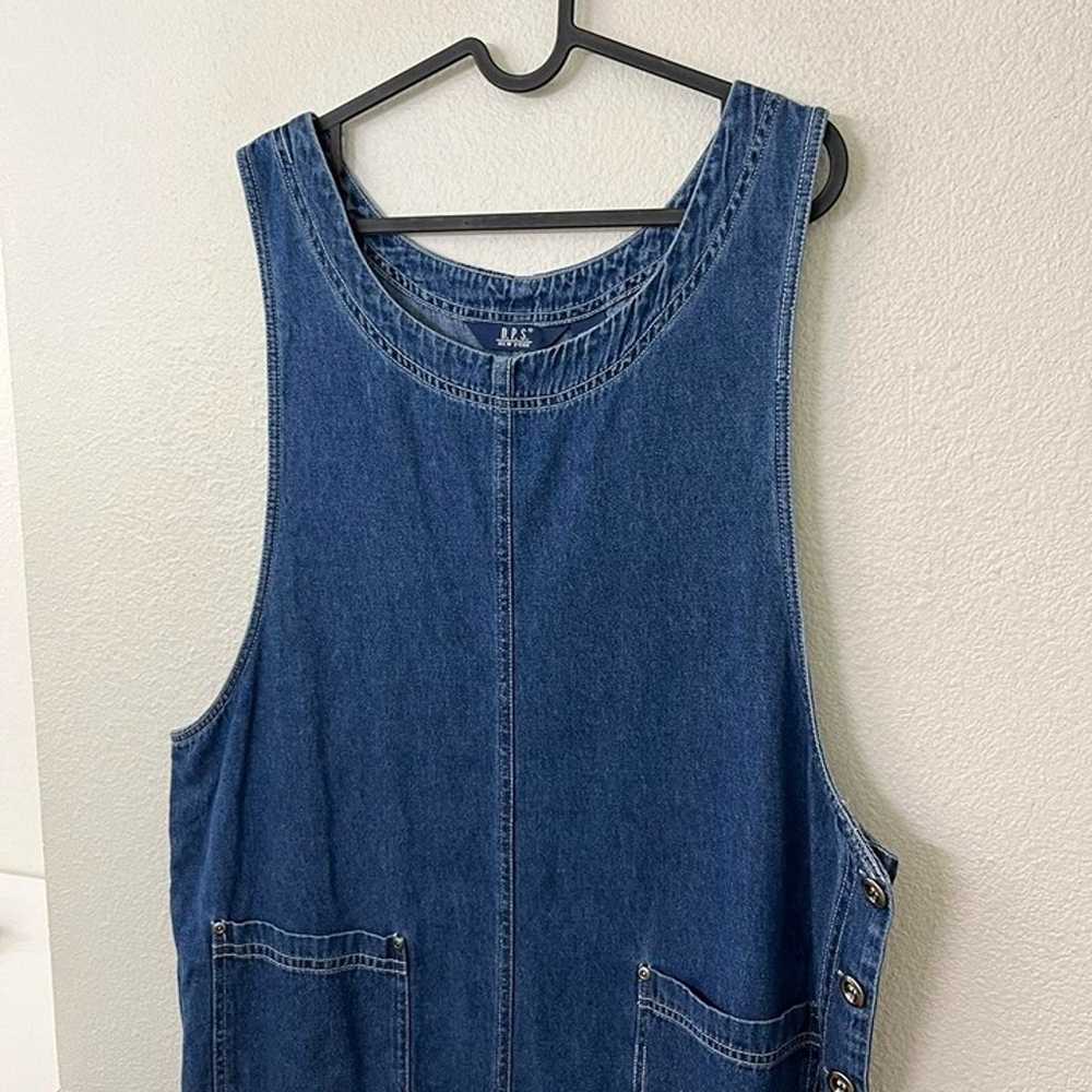 vintage 90s denim pinafore midi dress - image 3