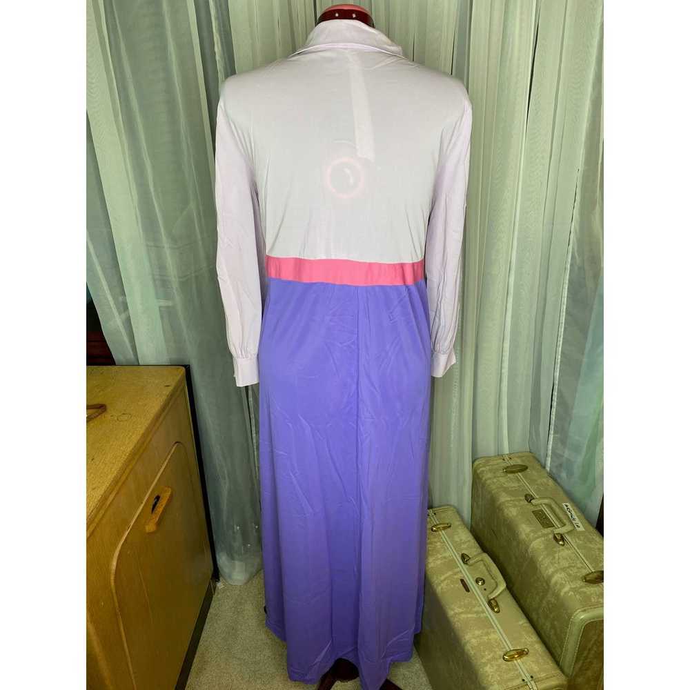 Vintage satin maxi dress robe sz XL - image 4