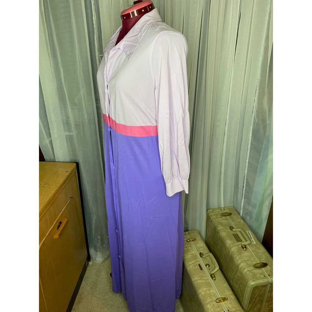 Vintage satin maxi dress robe sz XL - image 9