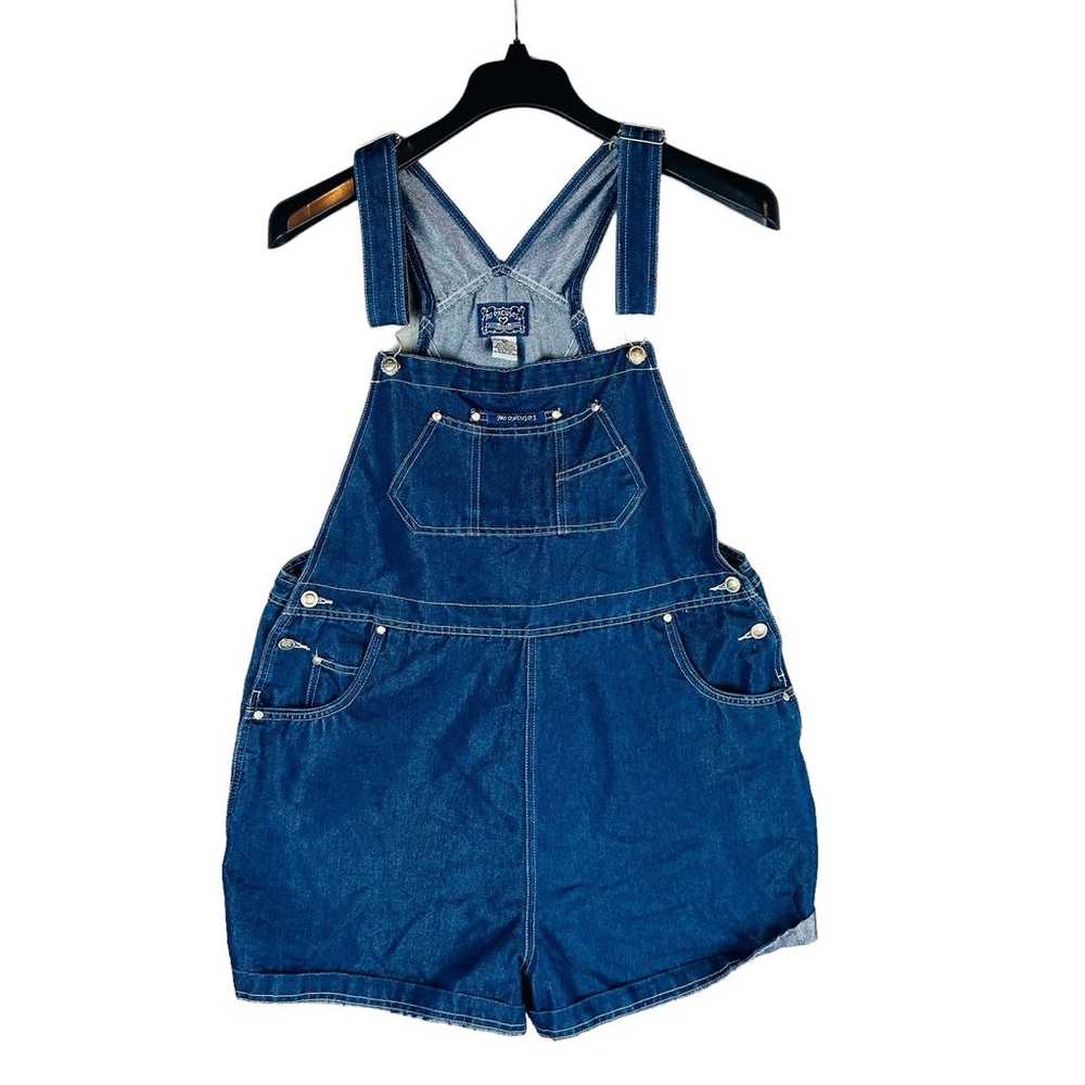 No Excuses Womans Sz XL Blue Denim Shortalls Pock… - image 1