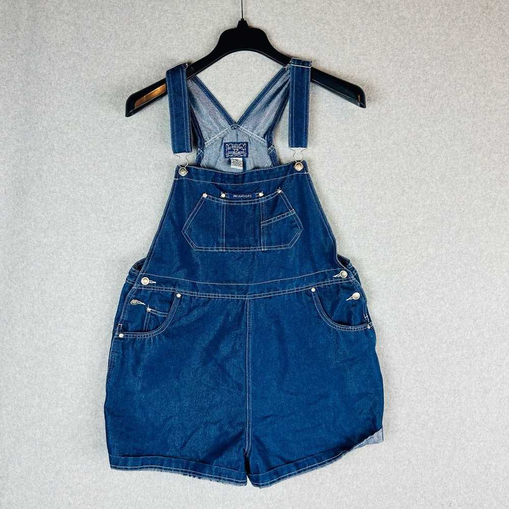 No Excuses Womans Sz XL Blue Denim Shortalls Pock… - image 2