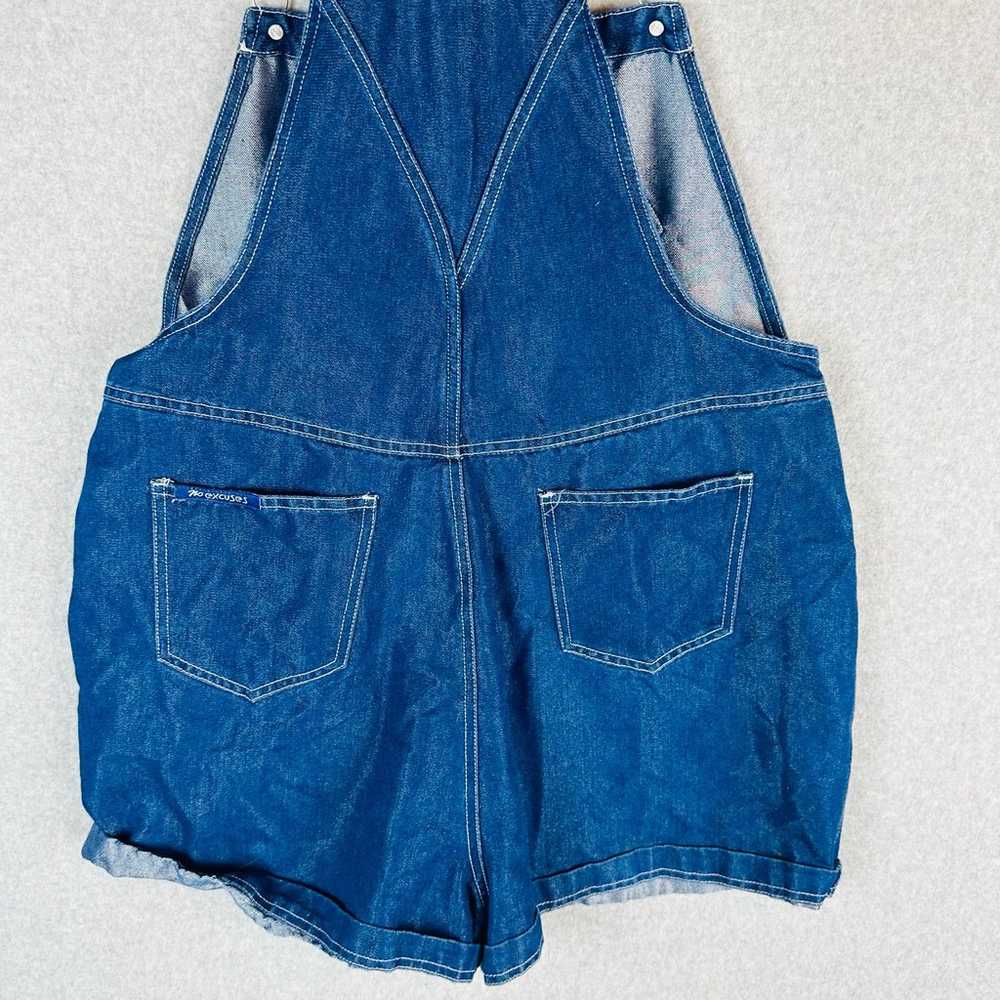 No Excuses Womans Sz XL Blue Denim Shortalls Pock… - image 4