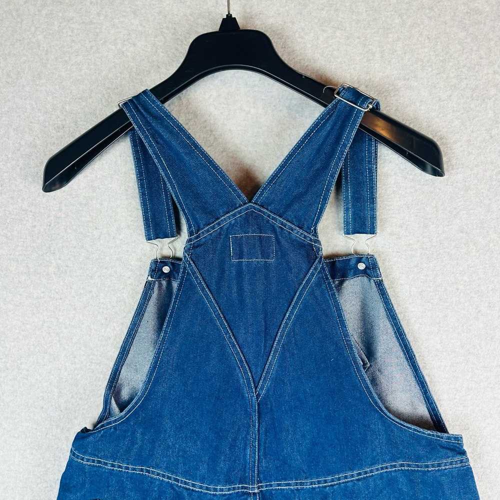 No Excuses Womans Sz XL Blue Denim Shortalls Pock… - image 5