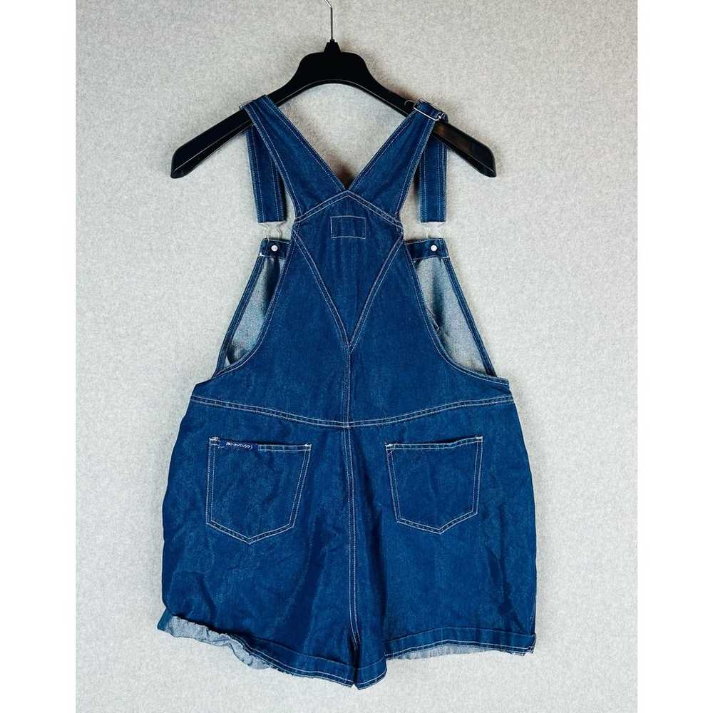 No Excuses Womans Sz XL Blue Denim Shortalls Pock… - image 6