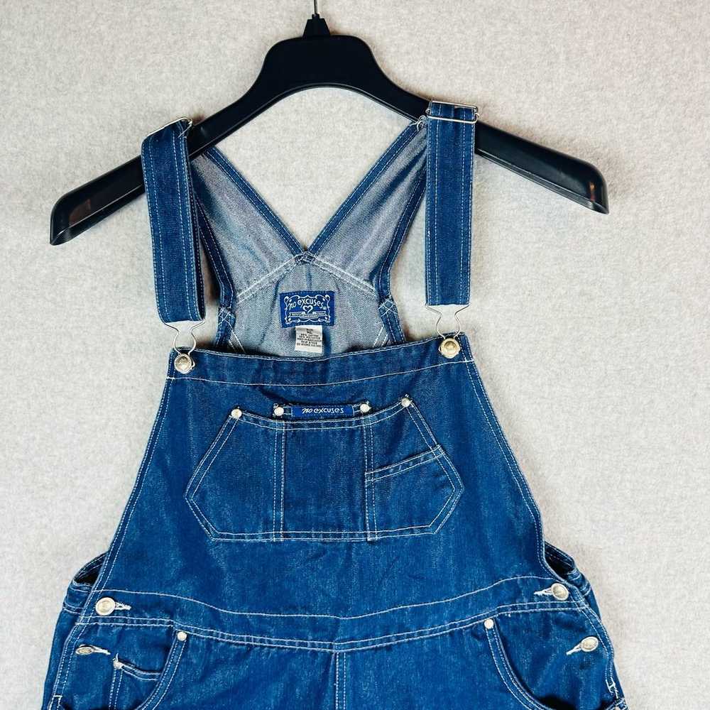 No Excuses Womans Sz XL Blue Denim Shortalls Pock… - image 8