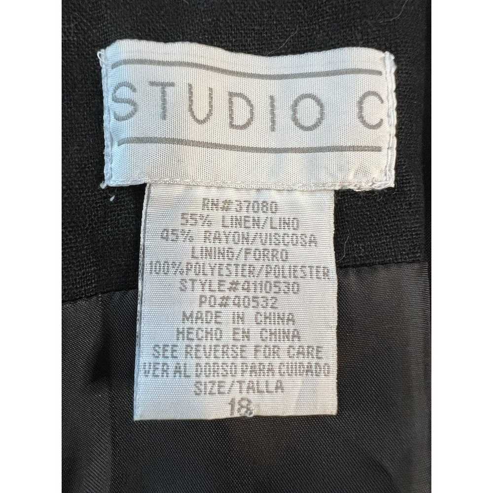 Vintage Studio C Black Linen Blend Sleeveless Emb… - image 10