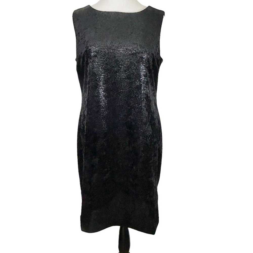 CAROLE LITTLE Black Snake Print DRESS 16 Velvet S… - image 3