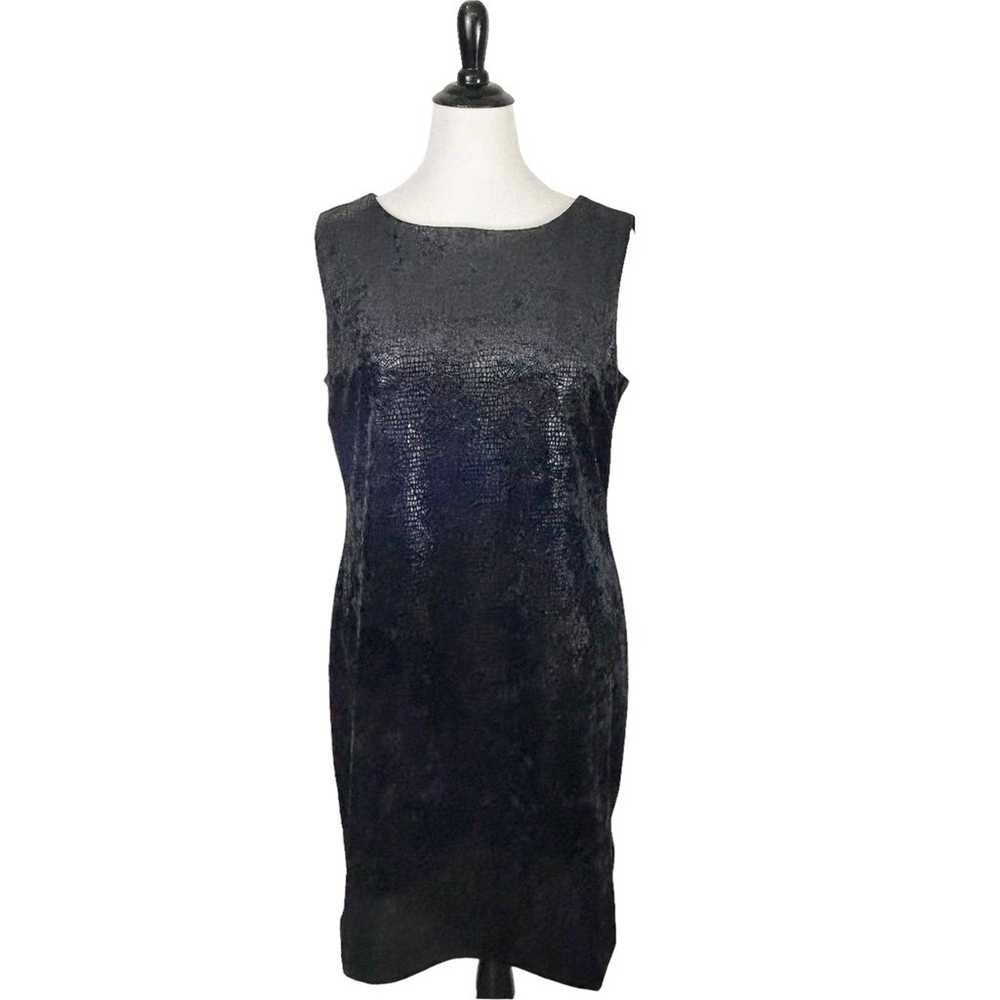 CAROLE LITTLE Black Snake Print DRESS 16 Velvet S… - image 4