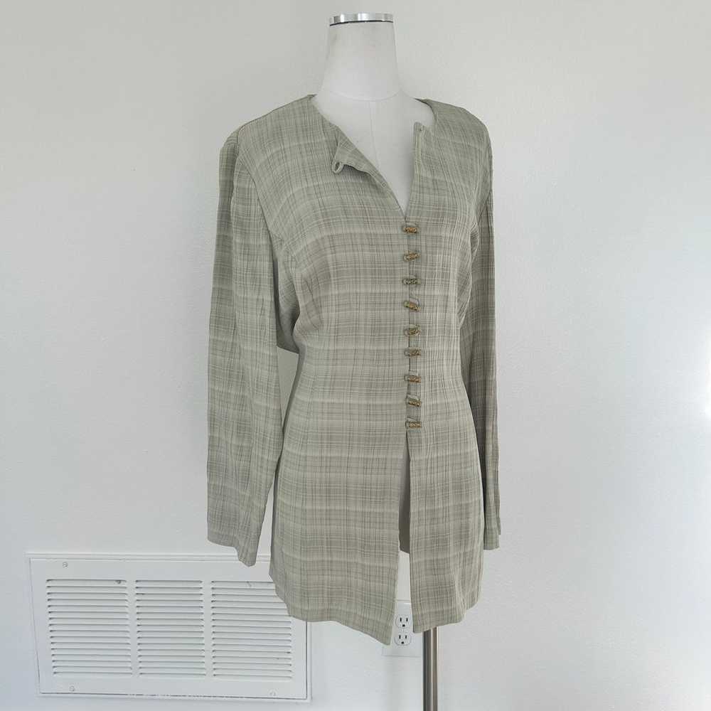 Vintage 70s sage green tunic top - image 1