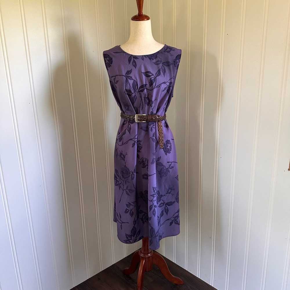 Vintage 90s/Y2K Volup Whimsigoth Purple Floral Mi… - image 1