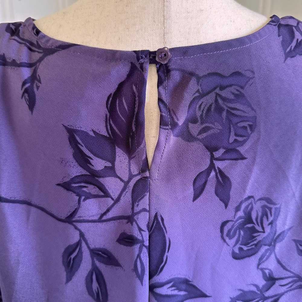 Vintage 90s/Y2K Volup Whimsigoth Purple Floral Mi… - image 7