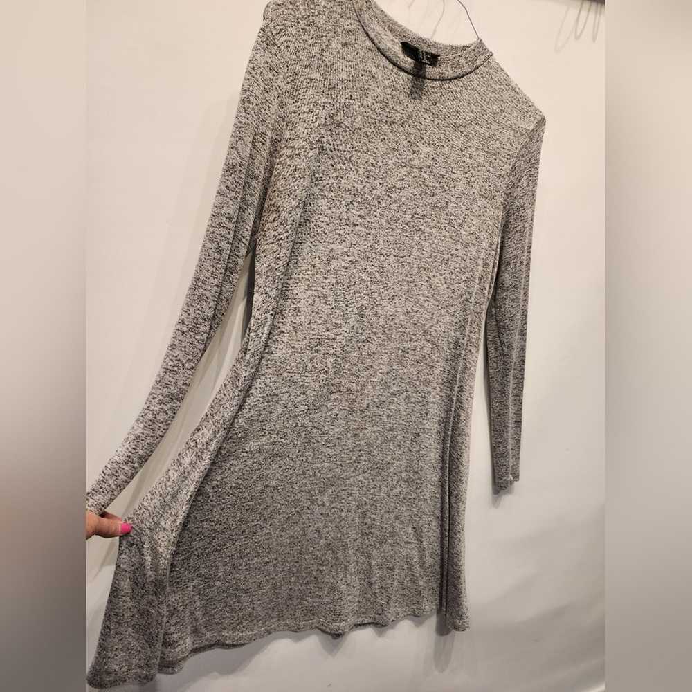 Vintage Forever 21+ Gray Flare Dress Stretch Long… - image 6