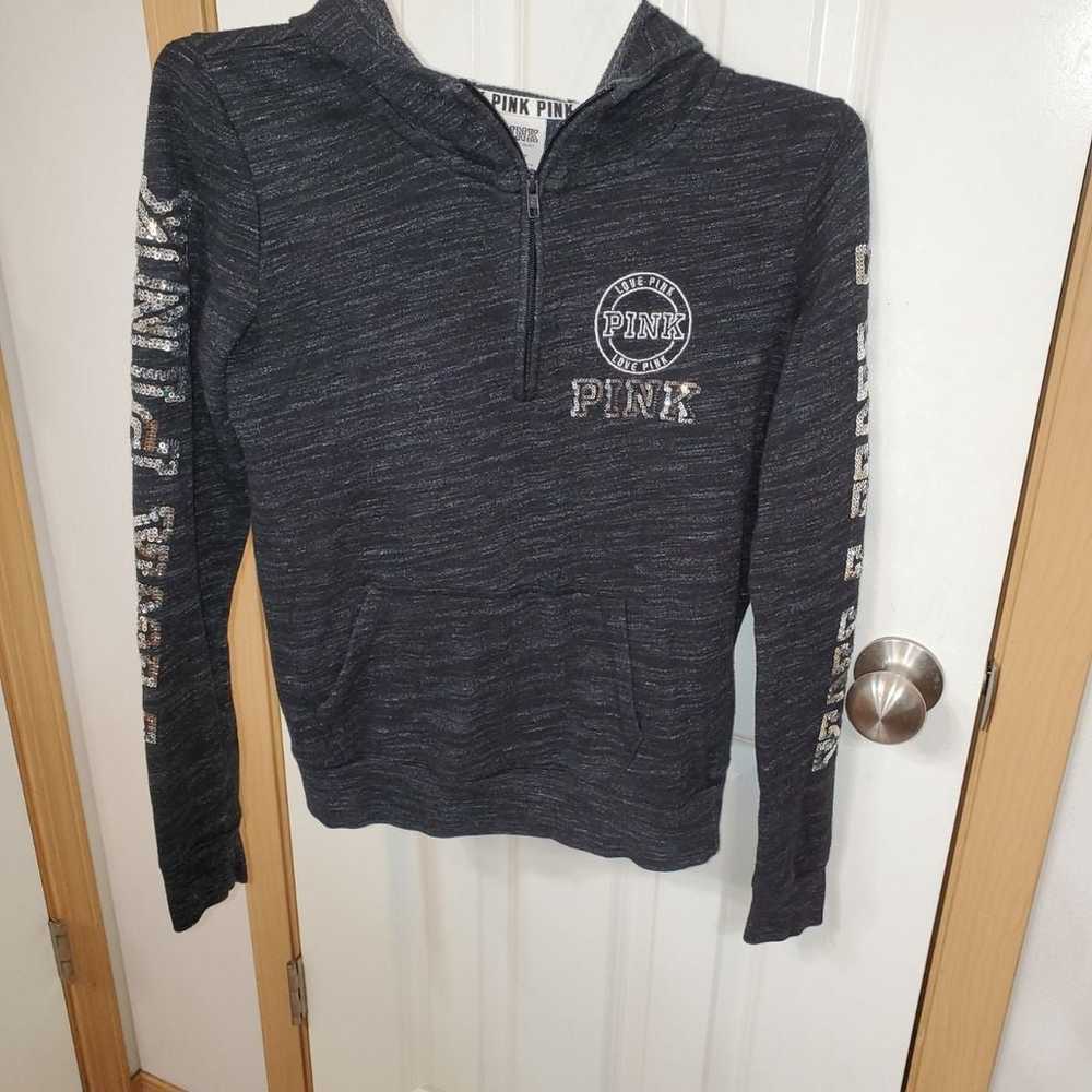 VS PINK Grey Sequin Hoodie - image 1