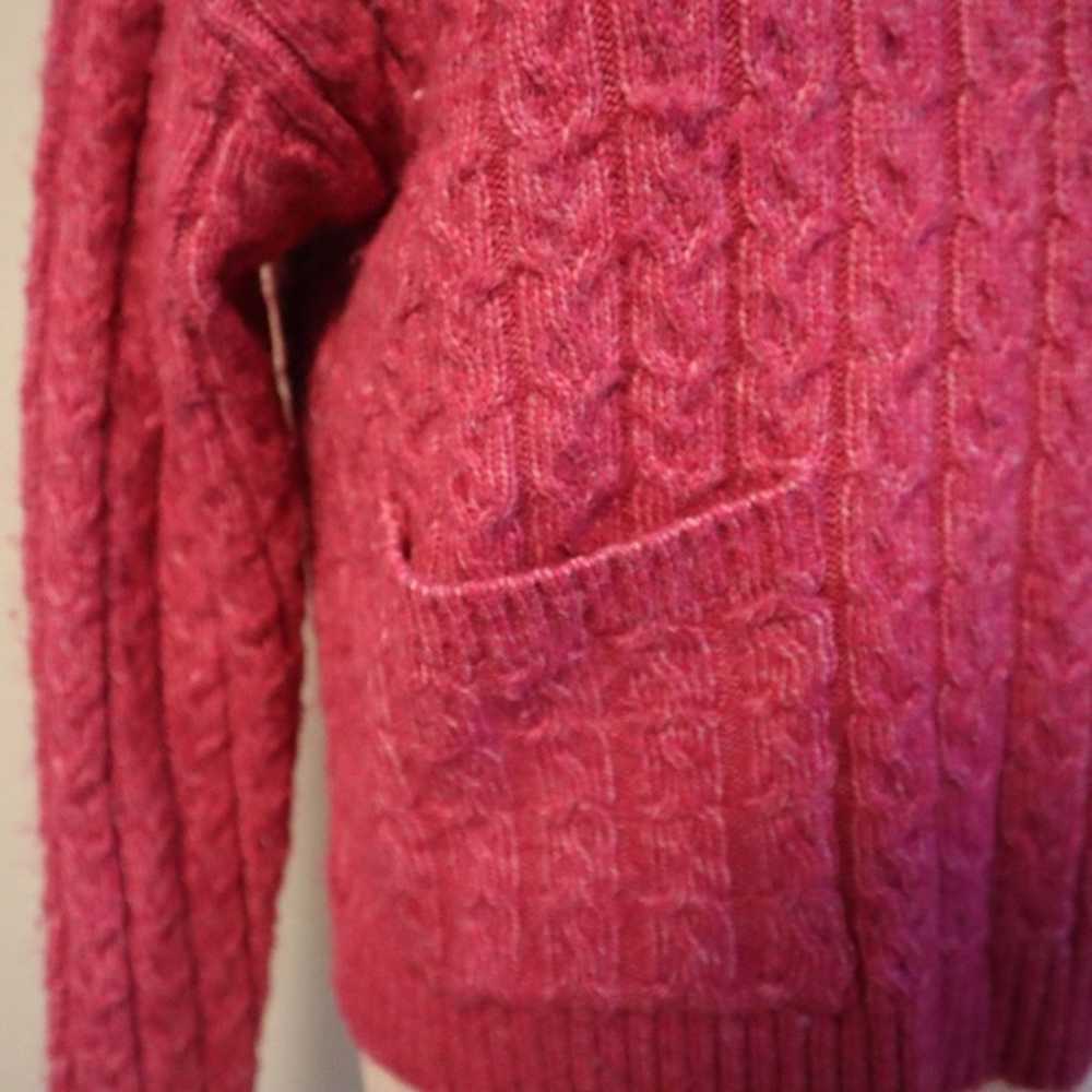 St Johns Bay Pink Turtleneck Cableknit Sweater Si… - image 3