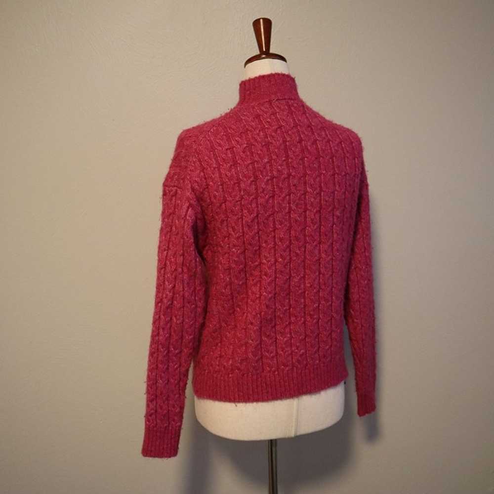 St Johns Bay Pink Turtleneck Cableknit Sweater Si… - image 5