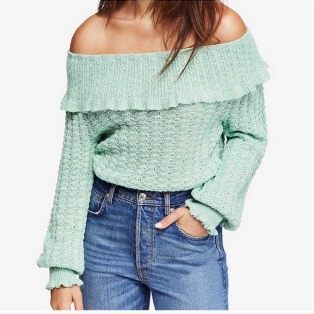 Free People Crazy In Love Knit Ruffle Off The Sho… - image 4