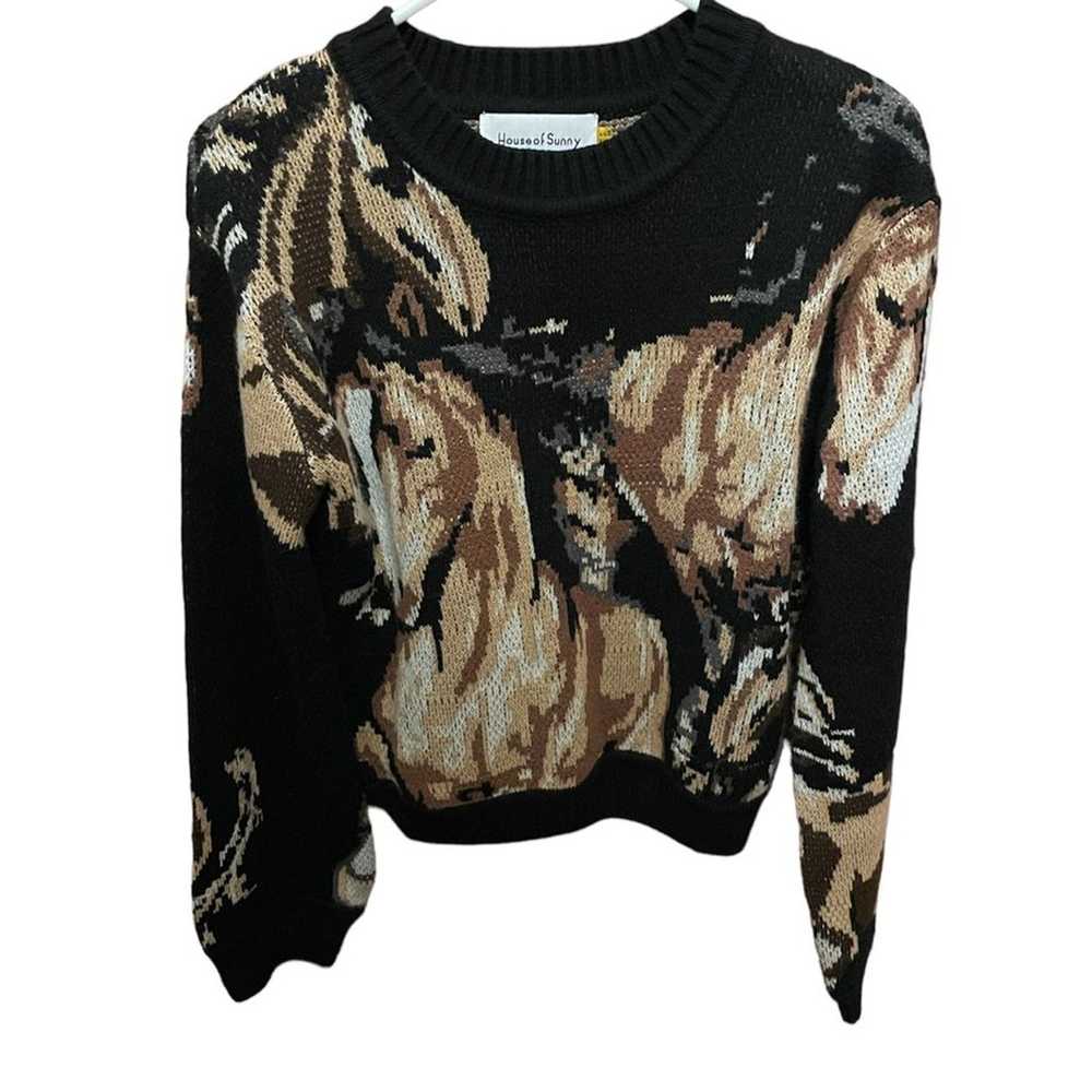 House of sunny wild horses sweater size 2 - image 1