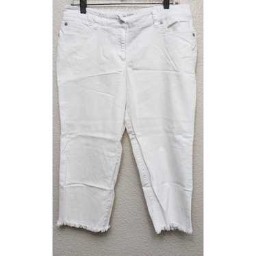 Other Zac & Rachel White Frayed Hem Cropped Pants… - image 1