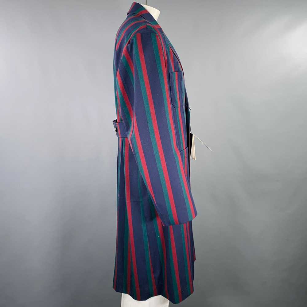 Gucci 2019 Black Burgundy Stripe Wool Overcoat - image 4