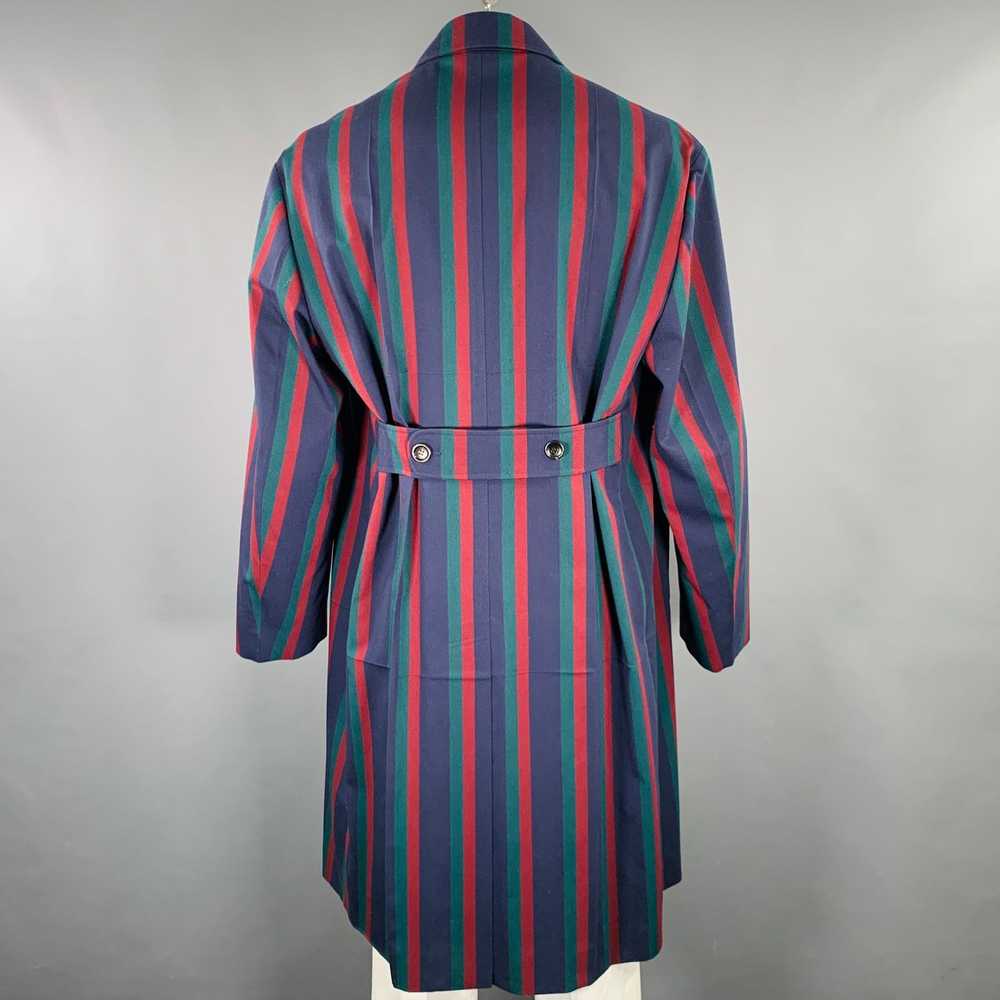 Gucci 2019 Black Burgundy Stripe Wool Overcoat - image 5