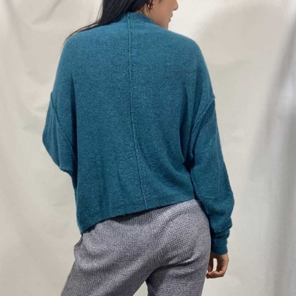 Free People Blue Teal Mock Neck Sweater - image 5