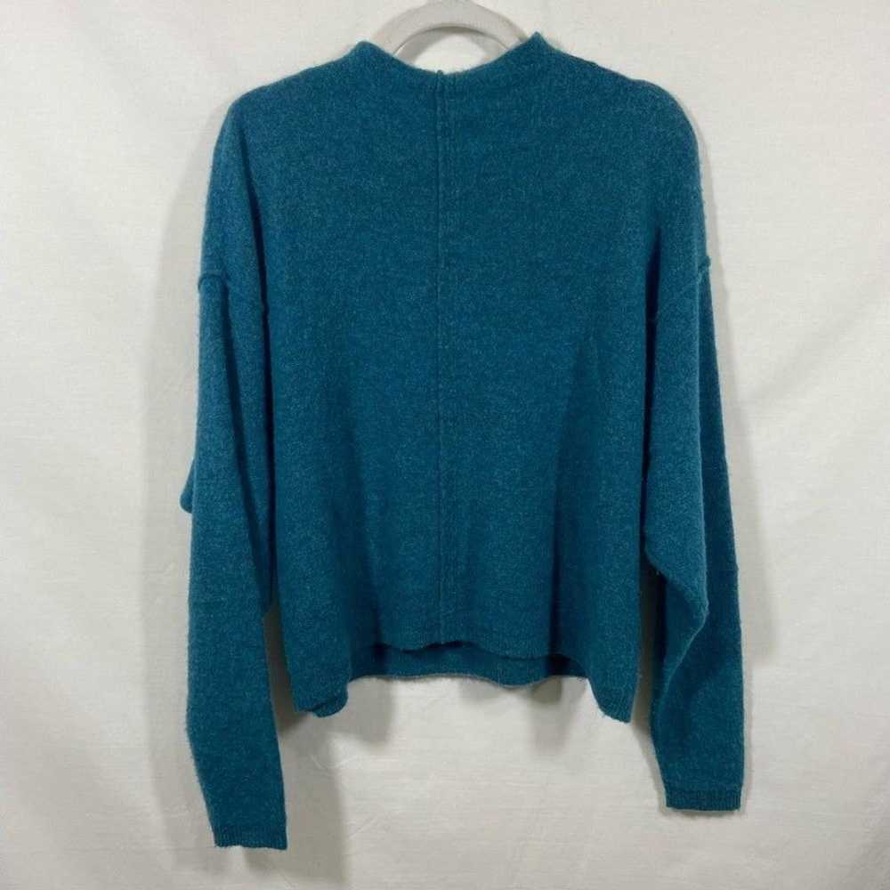 Free People Blue Teal Mock Neck Sweater - image 6