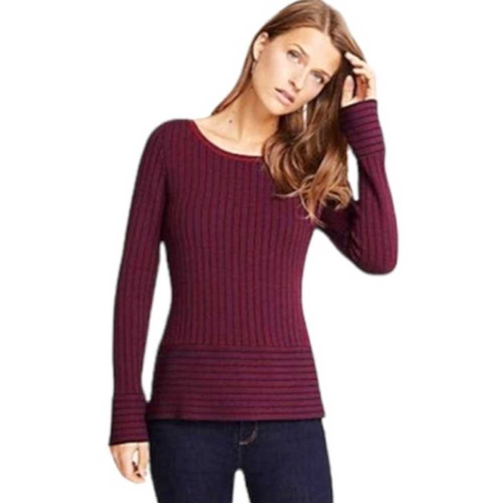 Ann Taylor Ribbed Peplum Sweater - image 1