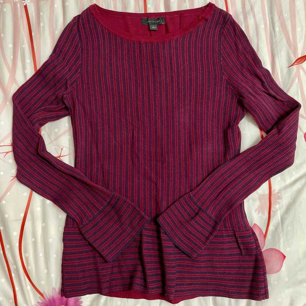 Ann Taylor Ribbed Peplum Sweater - image 2