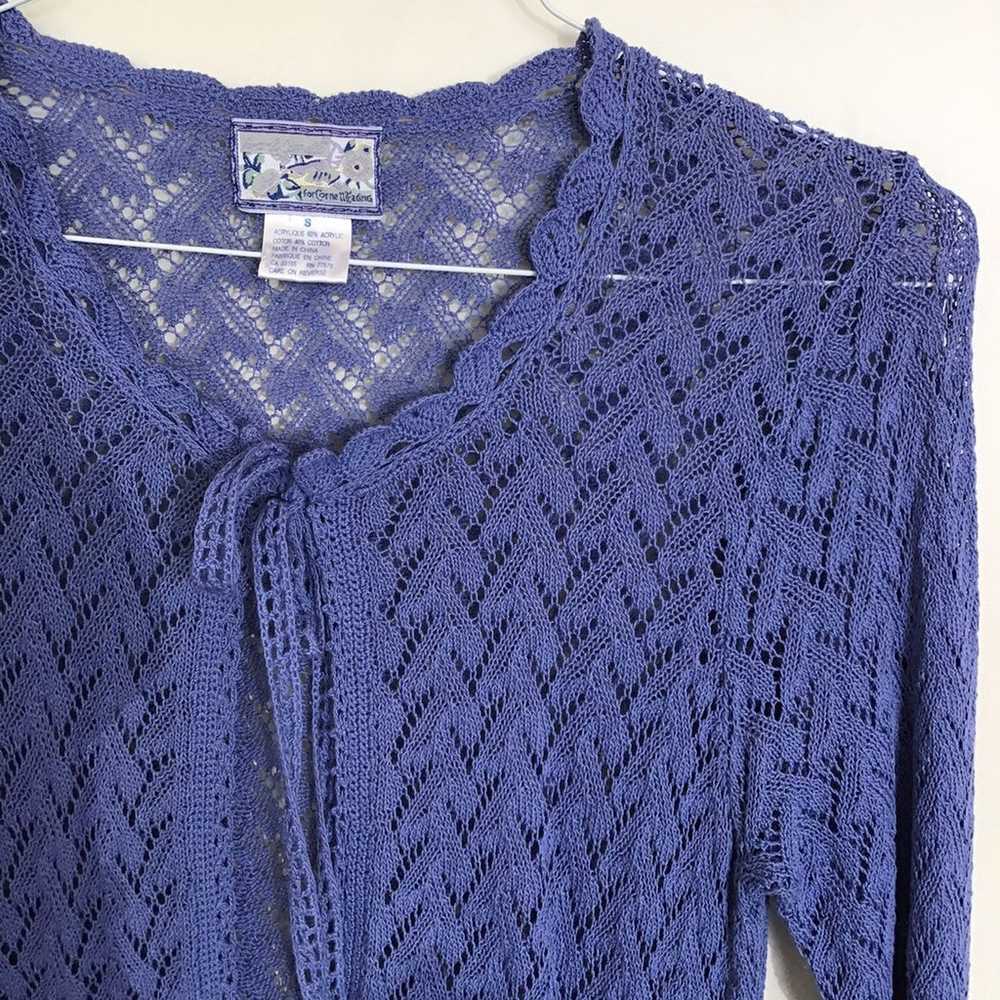 PURPLE- Gorgeous deep perriwinkle vintage cardigan - image 2