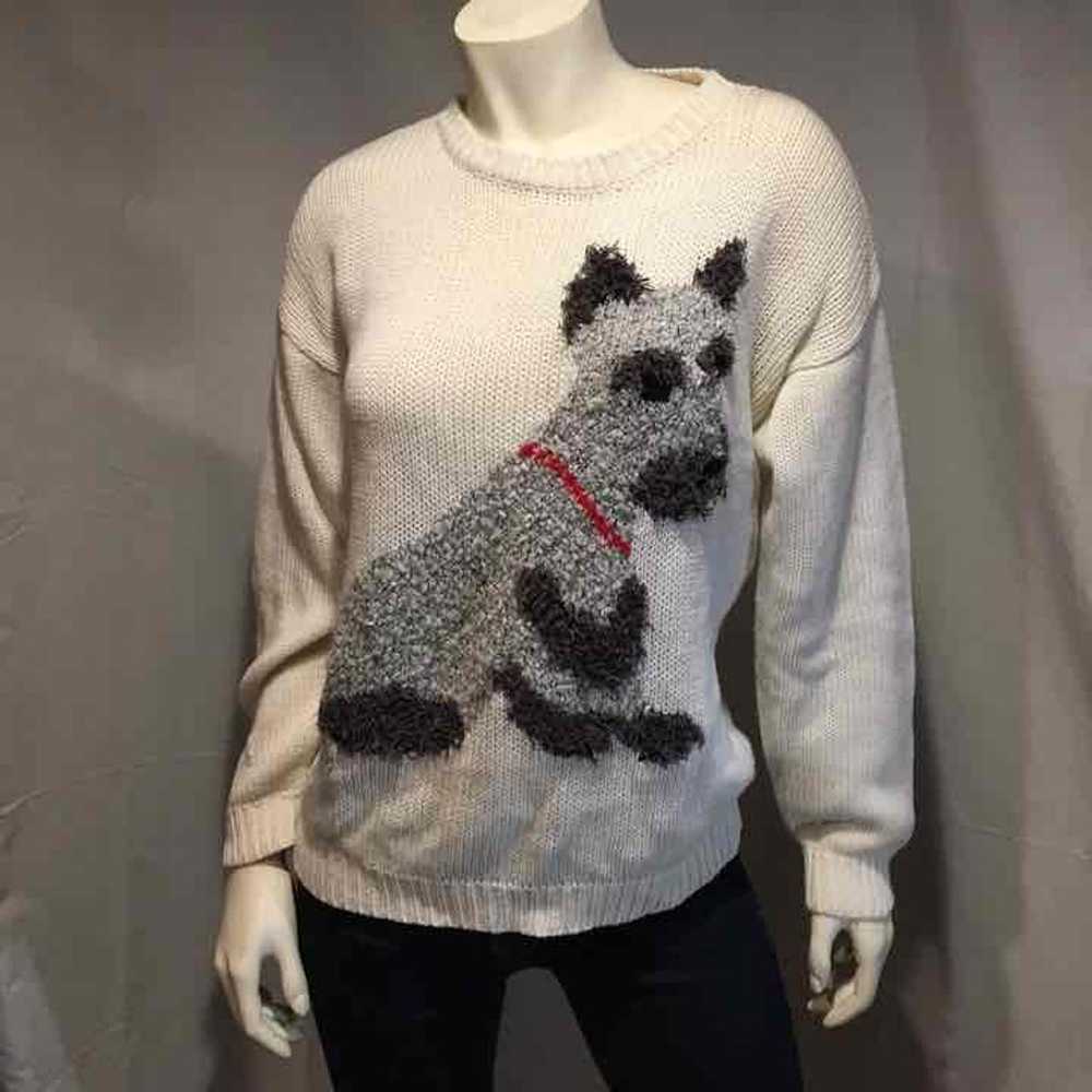 Vintage 3D dog sweater - image 1