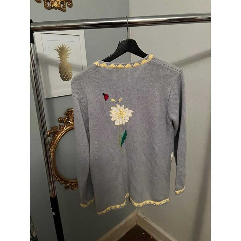 Vintage 90s Y2K Storybook Knits Sweater Flowers a… - image 3