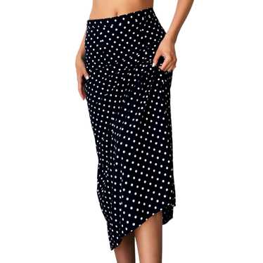 Vintage Navy Polkadot Skirt (S) - image 1