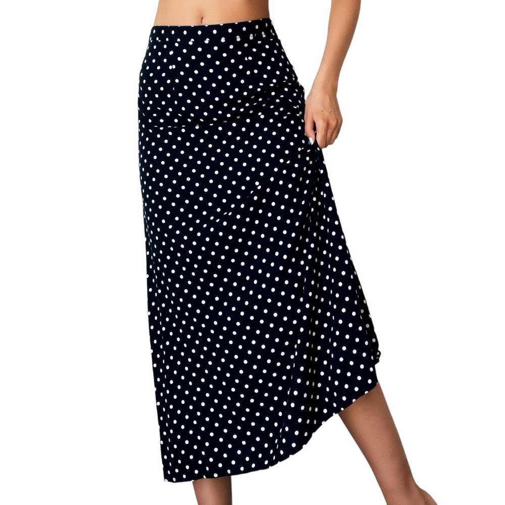 Vintage Navy Polkadot Skirt (S) - image 3