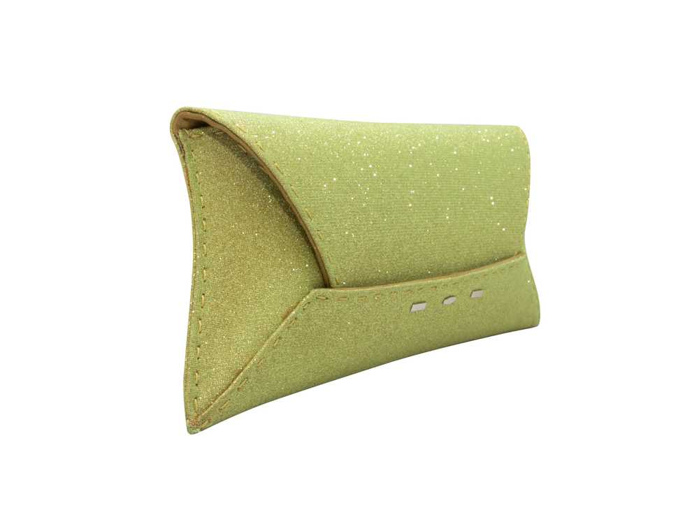 Lime VBH Glitter Envelope Clutch - image 3