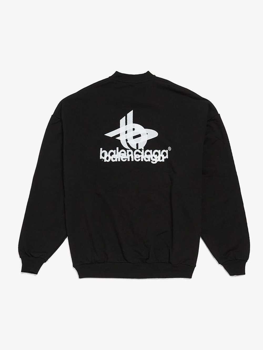 Balenciaga Black Double Logo Printed Cotton Sweat… - image 2