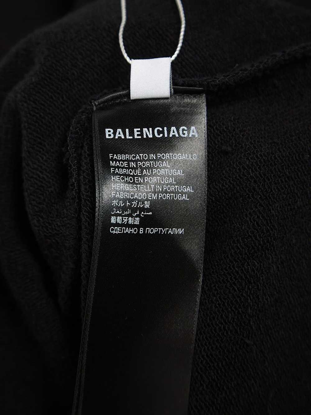 Balenciaga Black Double Logo Printed Cotton Sweat… - image 4