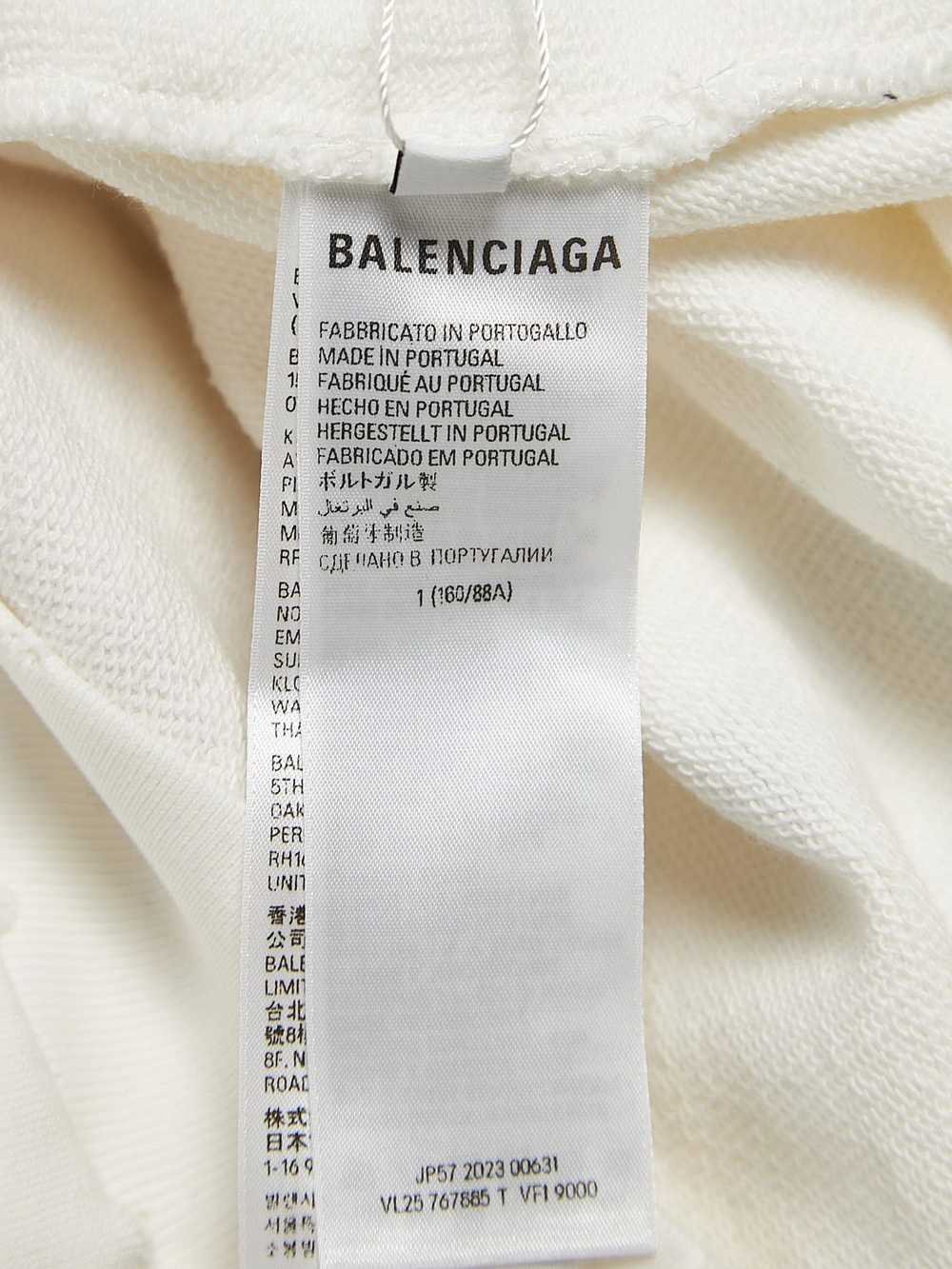 Balenciaga White Distressed Multi Logo Printed Co… - image 4