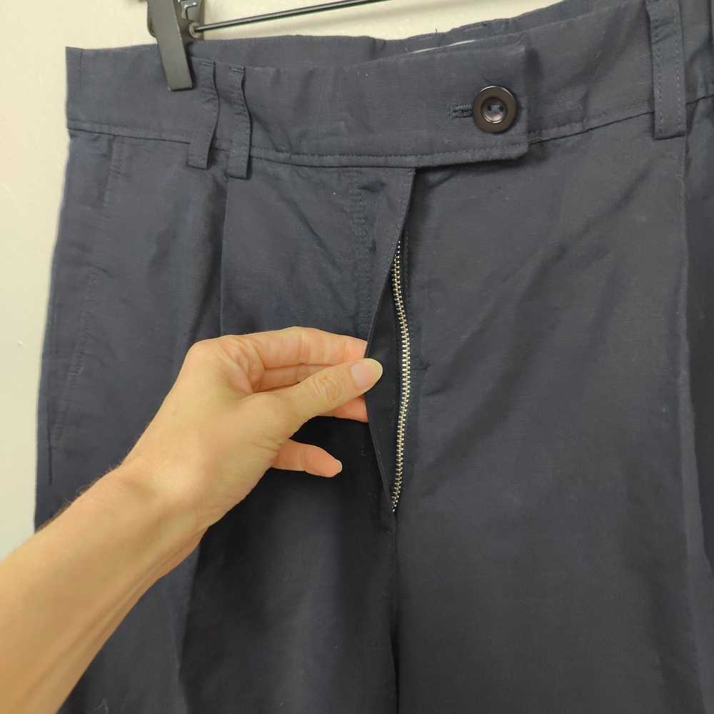 Cos COS Cotton Linen Pants Womens 12 Navy Blue Pl… - image 3