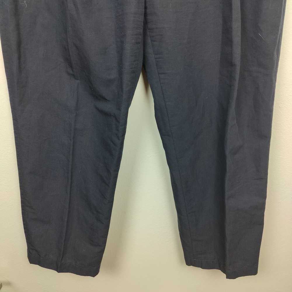 Cos COS Cotton Linen Pants Womens 12 Navy Blue Pl… - image 4