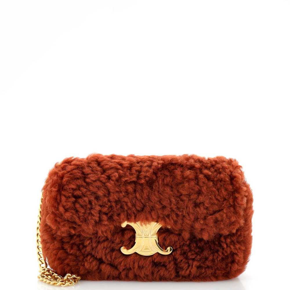 CELINE Triomphe Chain Shoulder Bag Shearling Small - image 1