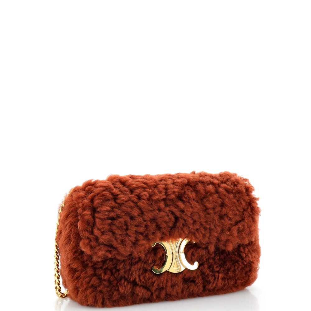 CELINE Triomphe Chain Shoulder Bag Shearling Small - image 2