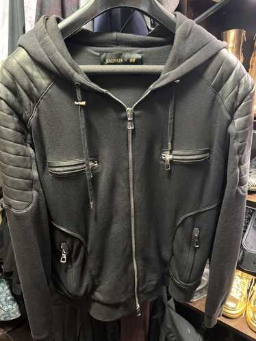 Balmain X H&M Balmain x H&M Black Zip Biker Hoodi… - image 1