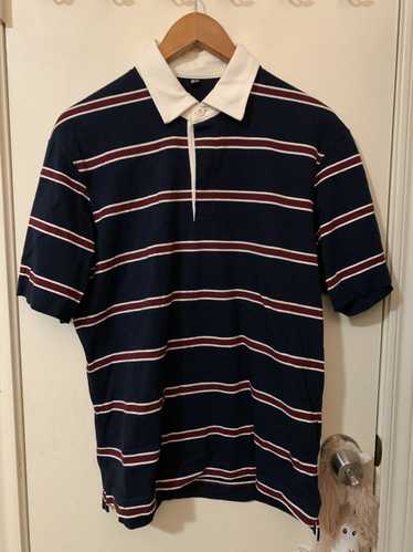 Uniqlo Uniqlo Rugger Striped Navy Blue/Maroon Polo