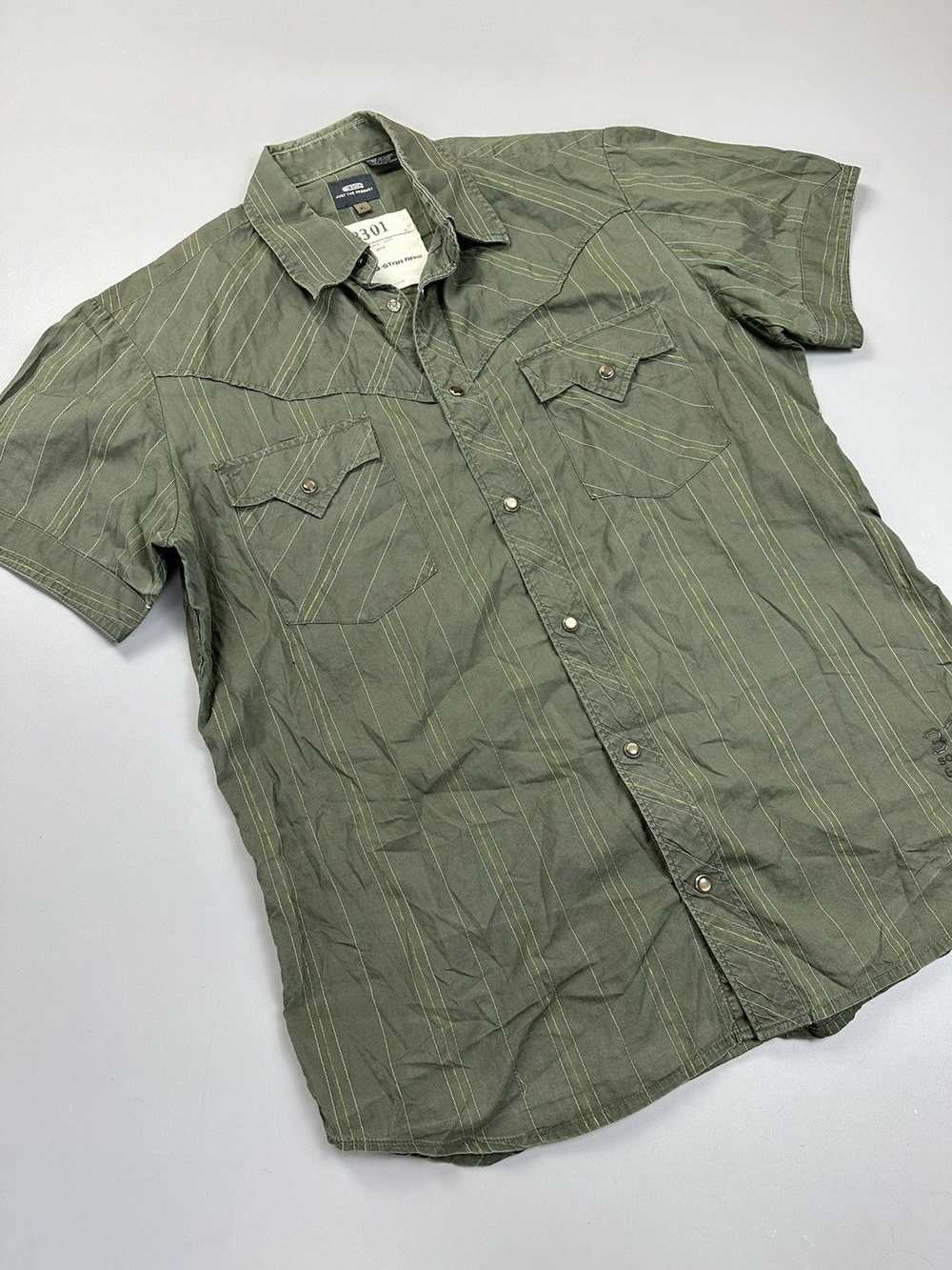 G Star Raw Khaki Striped Button Shirt Jungle Styl… - image 5