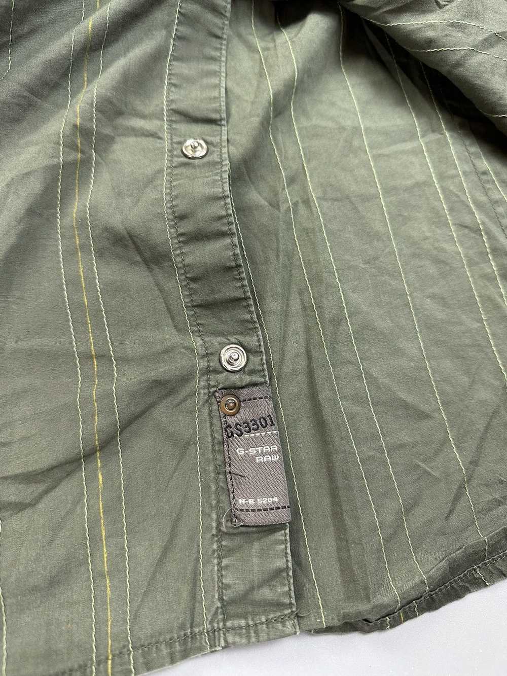 G Star Raw Khaki Striped Button Shirt Jungle Styl… - image 8