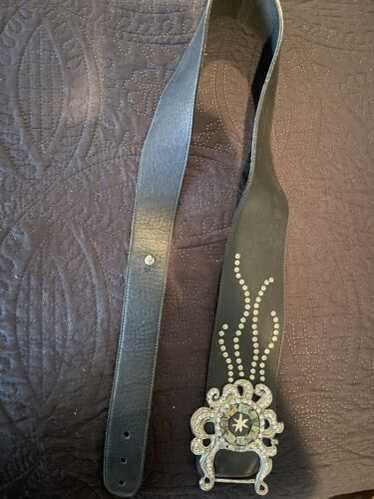 美品 Turquoise Narrow Studs Belt Turquoise Studded Belt Men, Gothic Punk Belt for Jeans