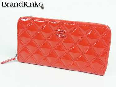 Chanel Round Zipper Long Wallet Matelasse Enamel … - image 1