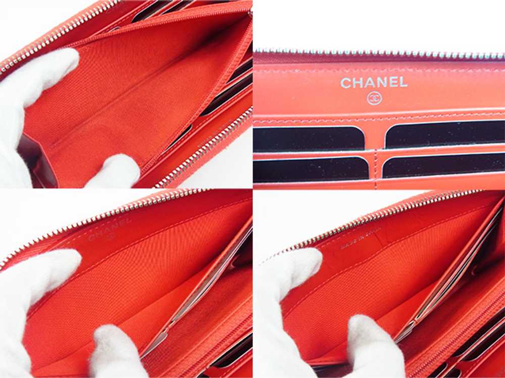 Chanel Round Zipper Long Wallet Matelasse Enamel … - image 5